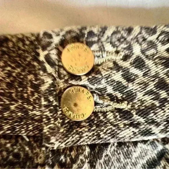 Chaps Snakeskin Print Denim Mini Skirt - Size 10 - Picture 6 of 7